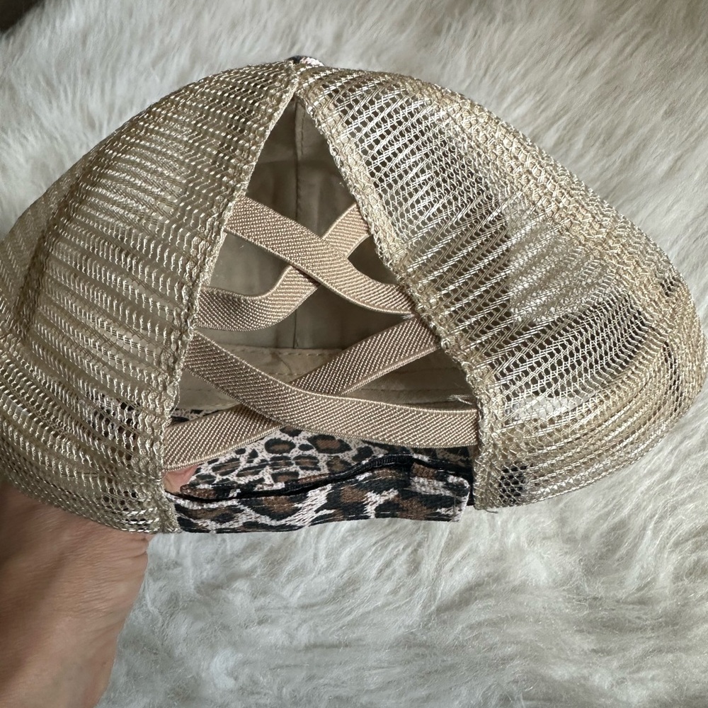 Trouble Maker Leopard Print Trucker Hat - Brown/Black - Picture 5 of 5
